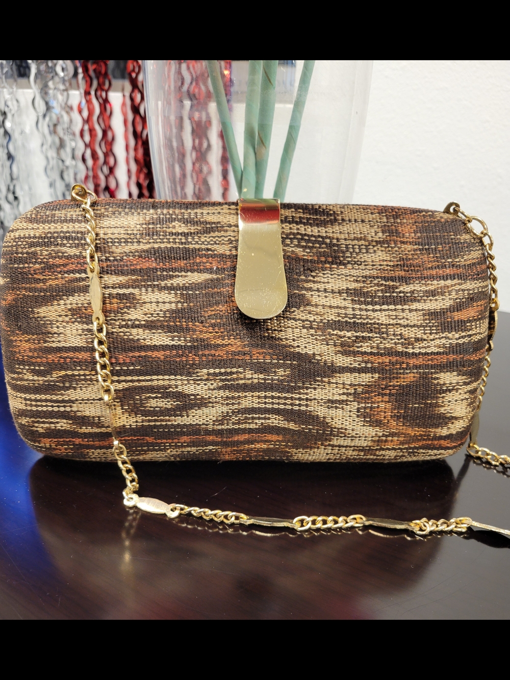 Vintage Woven Ikat Hand Case/Clutch Crossbody Bag